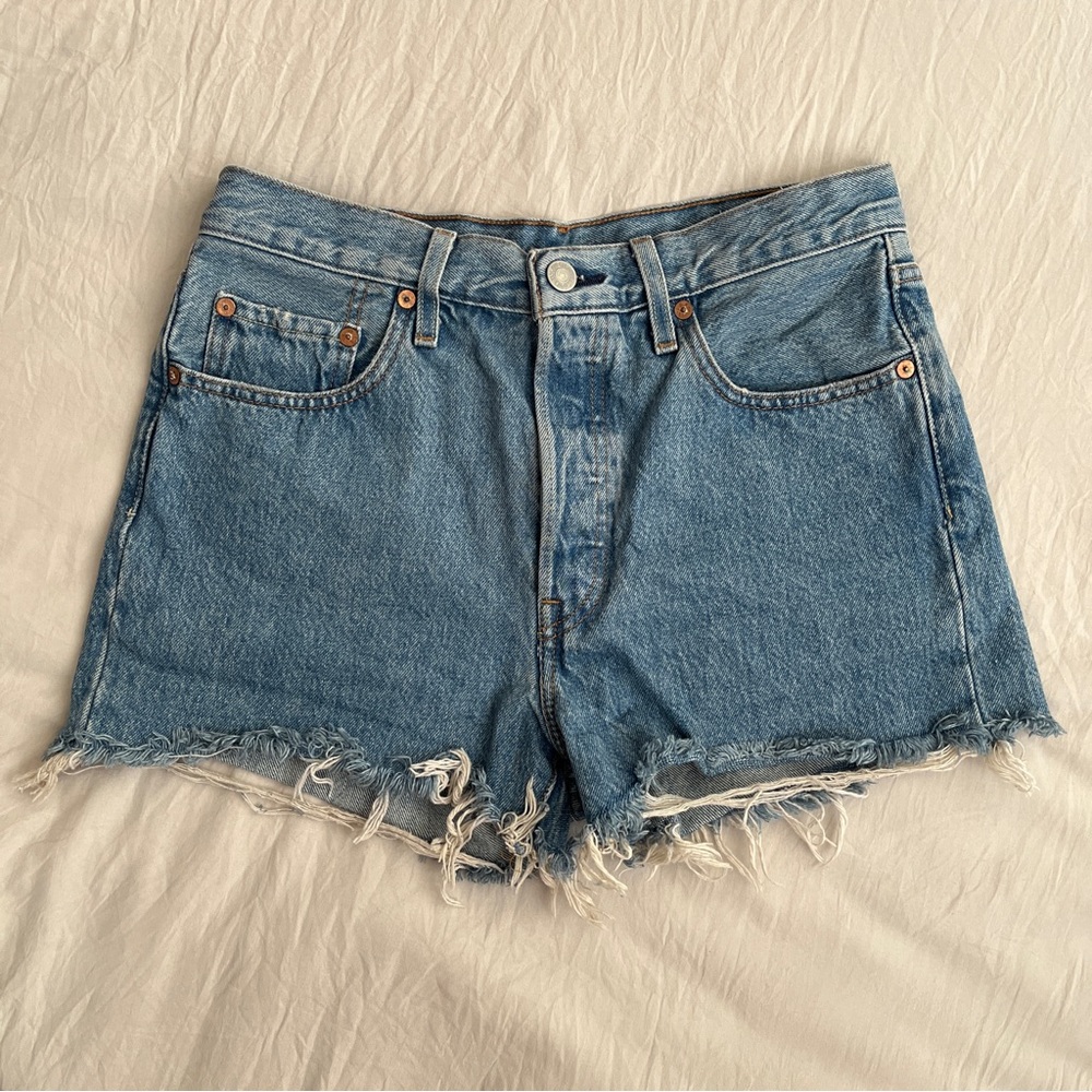 Levi’s 501 High Rise Cutoff Denim Jean Shorts 27